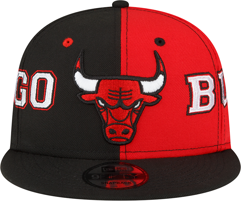 New Era Chicago Bulls Black/Red Team Split 9FIFTY Snapback Hat