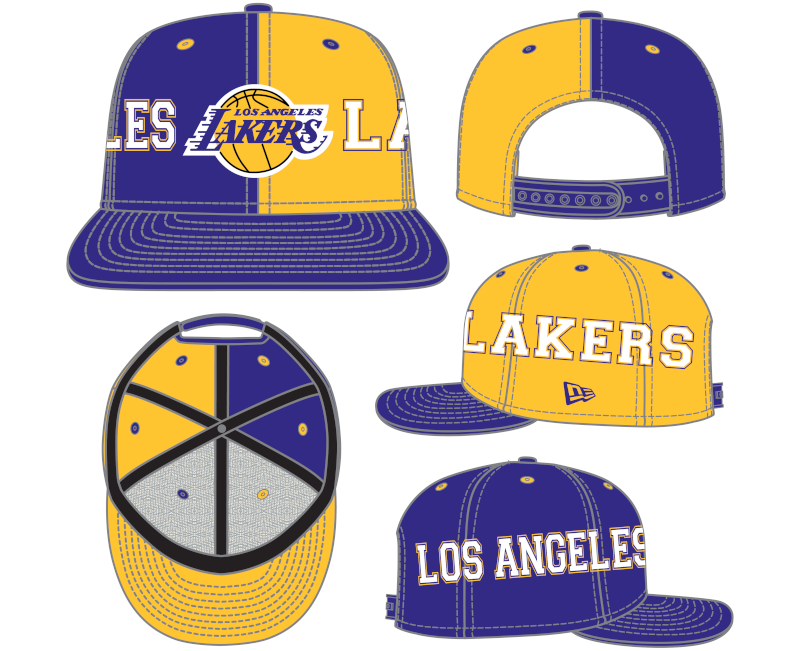 Los Angeles Lakers New Era Purple/Gold Team Split 9FIFTY Snapback Hat