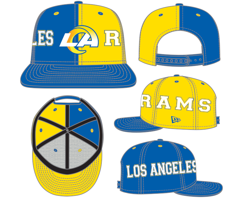 New Era Los Angeles Rams Team Split 9FIFTY Snapback Hat