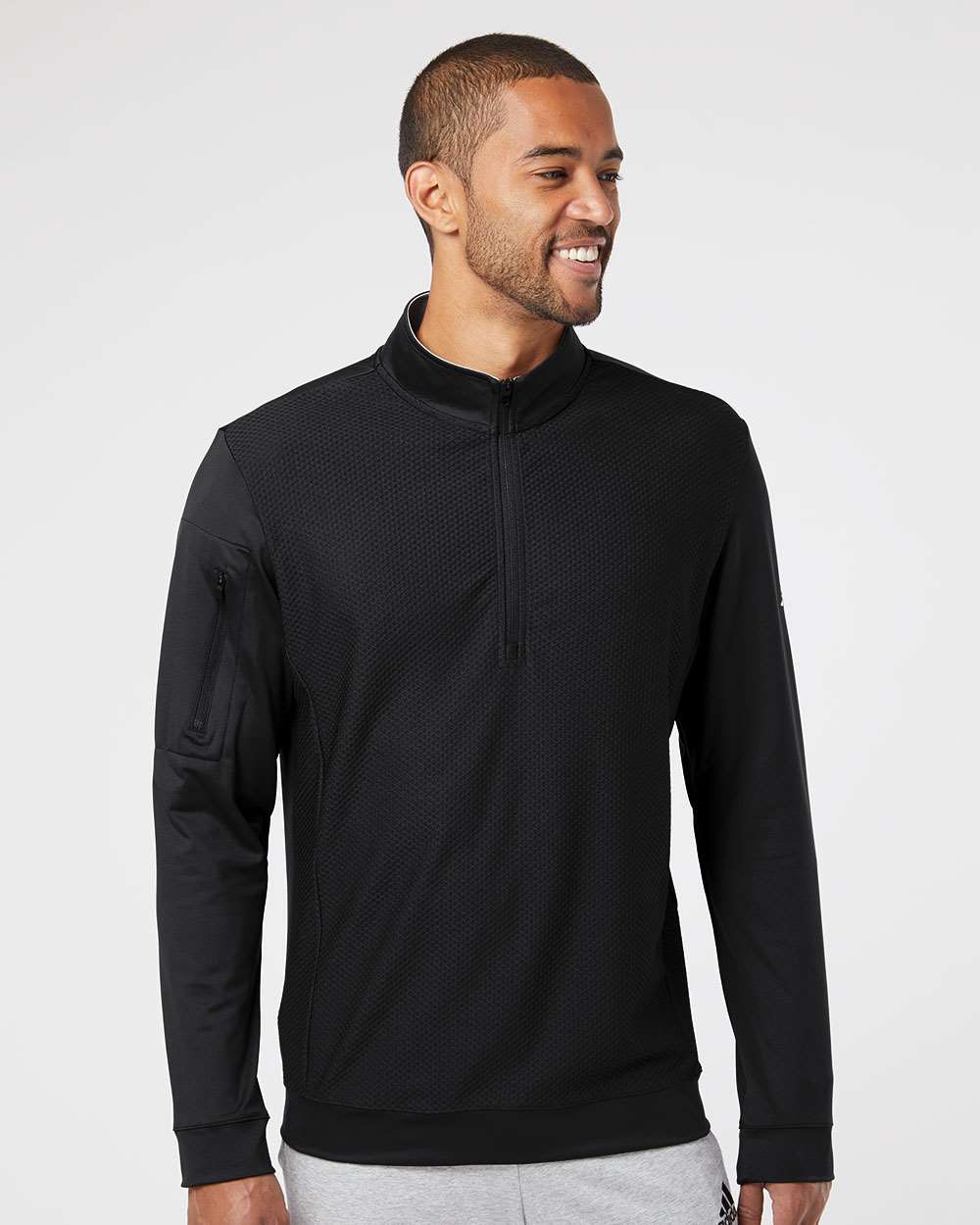 Adidas Men's Textured Quarter-Zip Pullover
