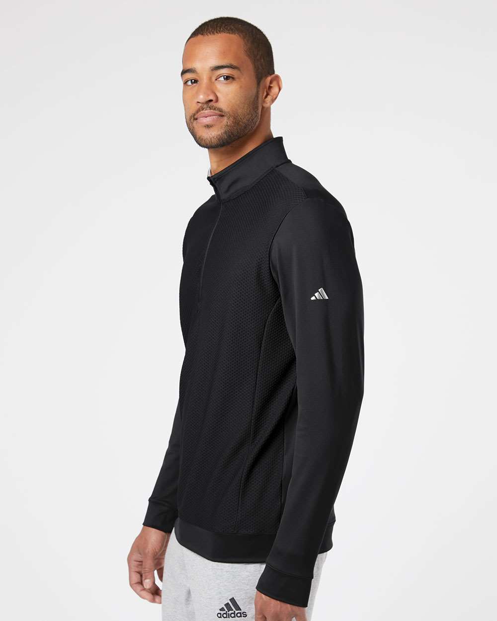 Adidas Men's Textured Quarter-Zip Pullover