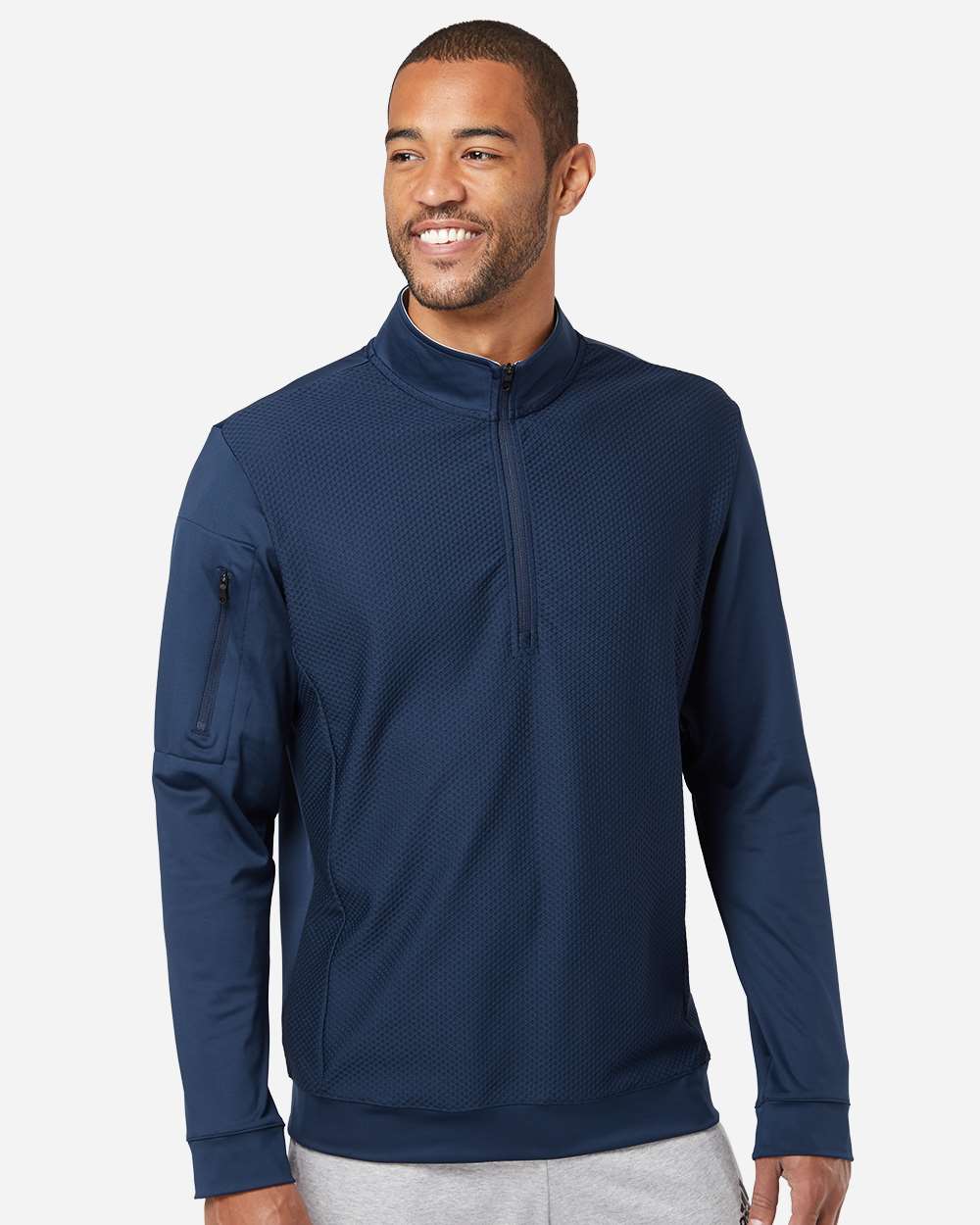 Adidas Men's Textured Quarter-Zip Pullover