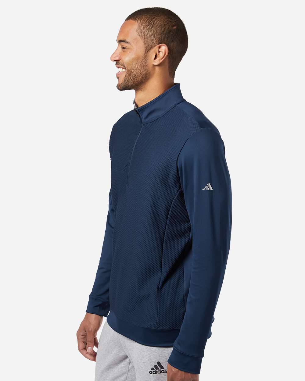Adidas Men's Textured Quarter-Zip Pullover