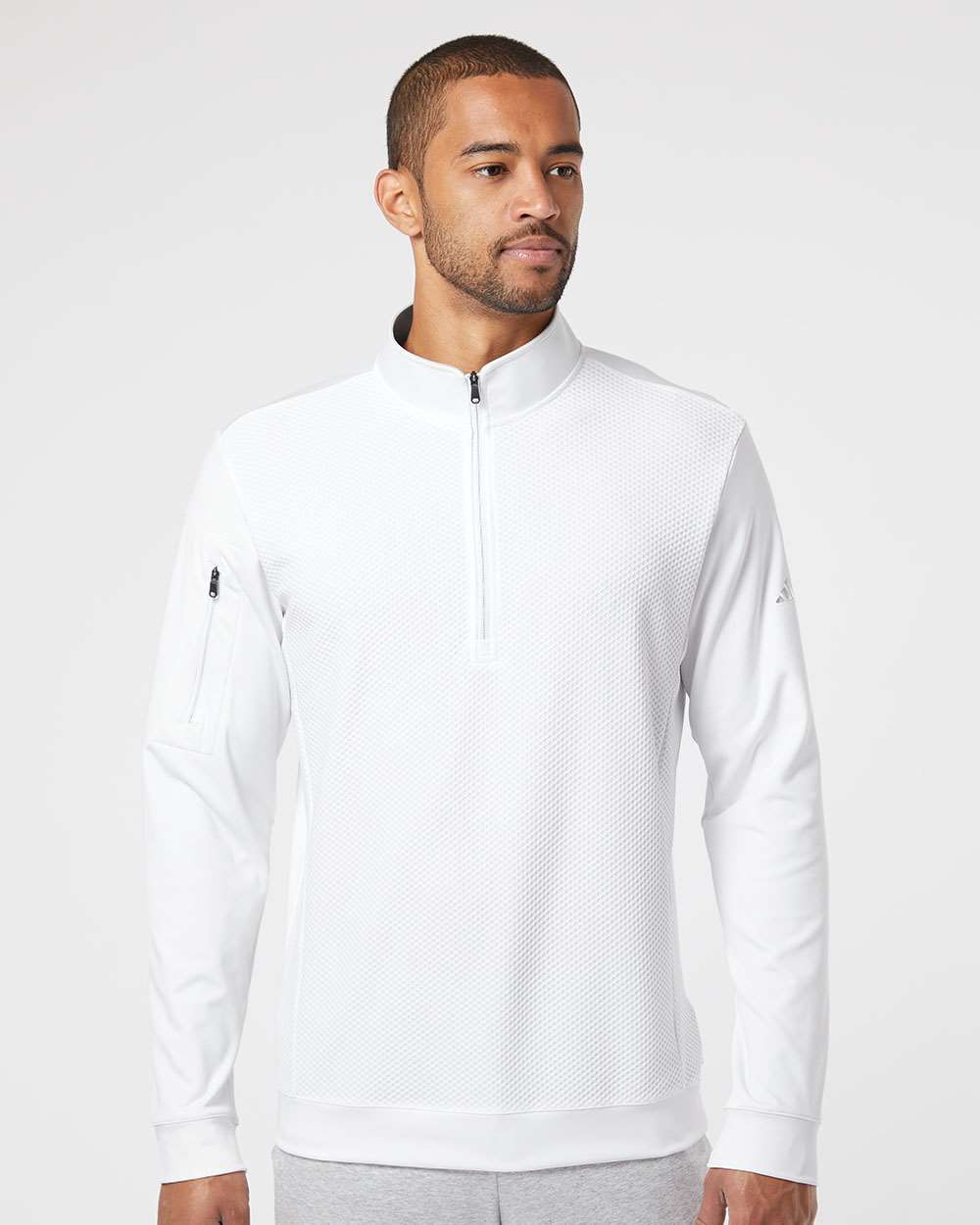Adidas Men's Textured Quarter-Zip Pullover