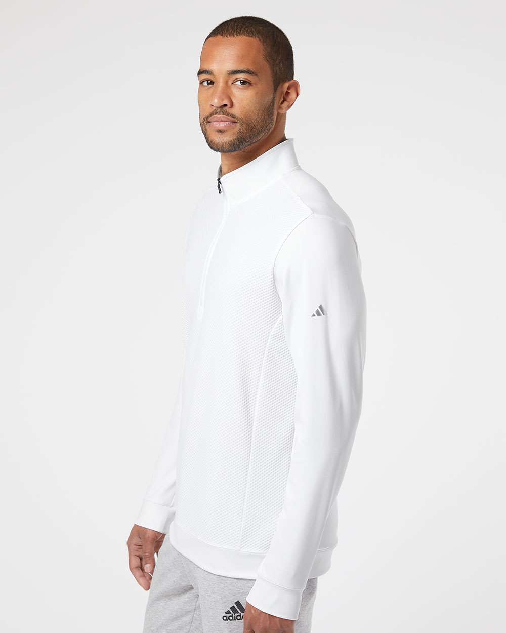 Adidas Men's Textured Quarter-Zip Pullover