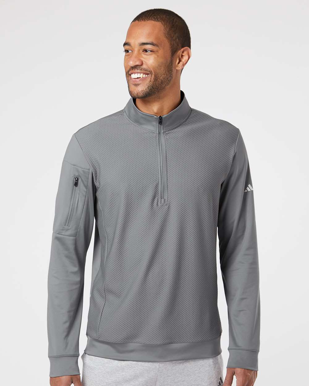 Adidas Men's Textured Quarter-Zip Pullover