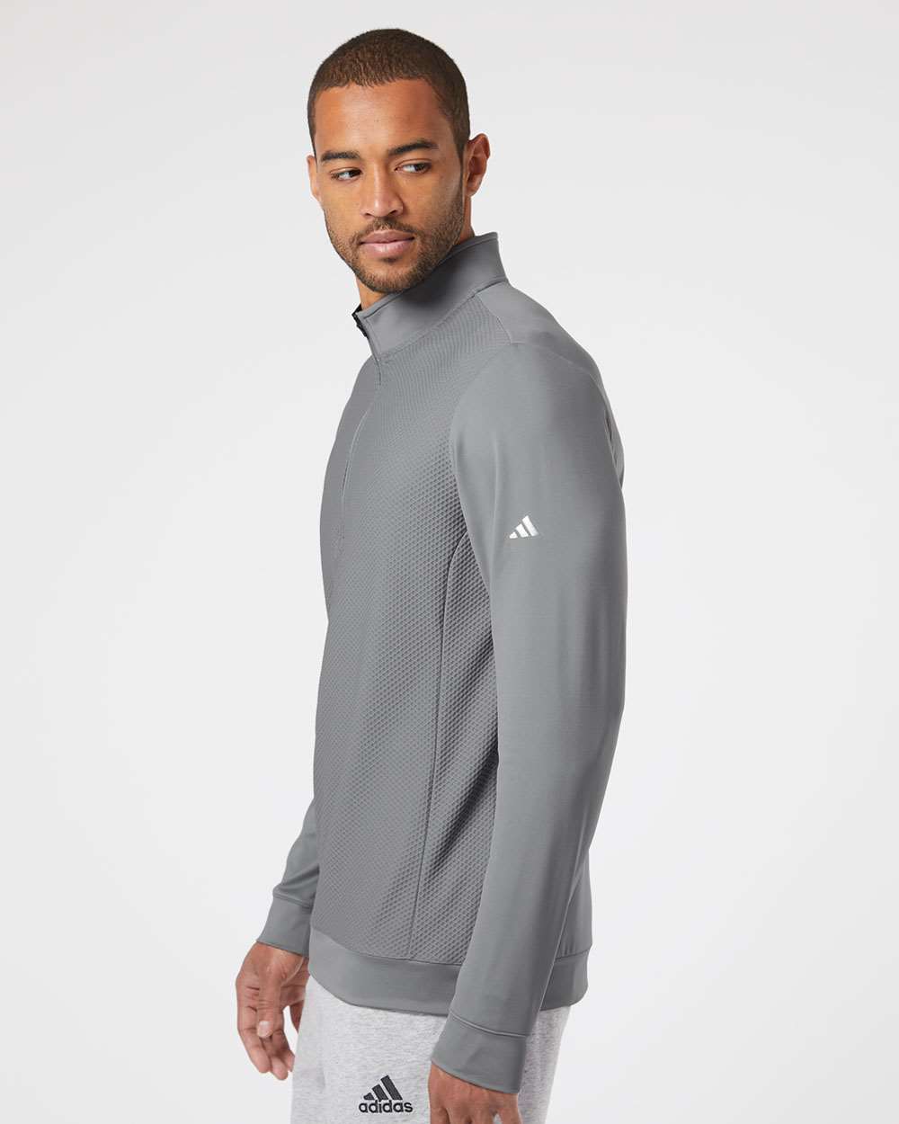 Adidas Men's Textured Quarter-Zip Pullover
