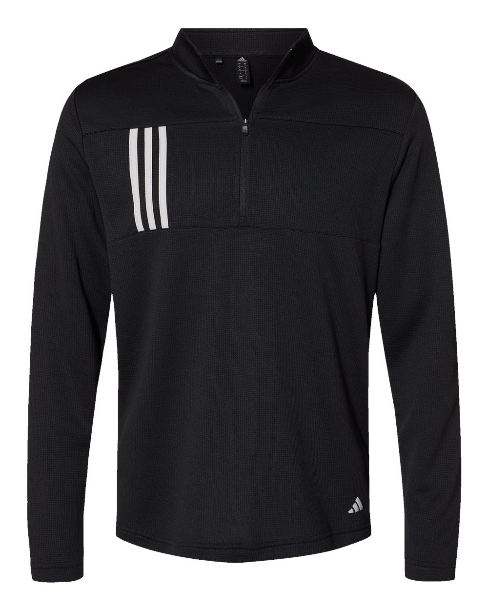 Adidas Men's 3-Stripes Double-Knit Quarter-Zip Pullover