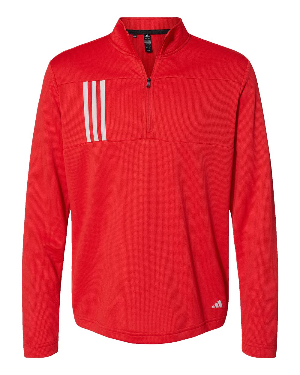 Adidas Men's 3-Stripes Double-Knit Quarter-Zip Pullover