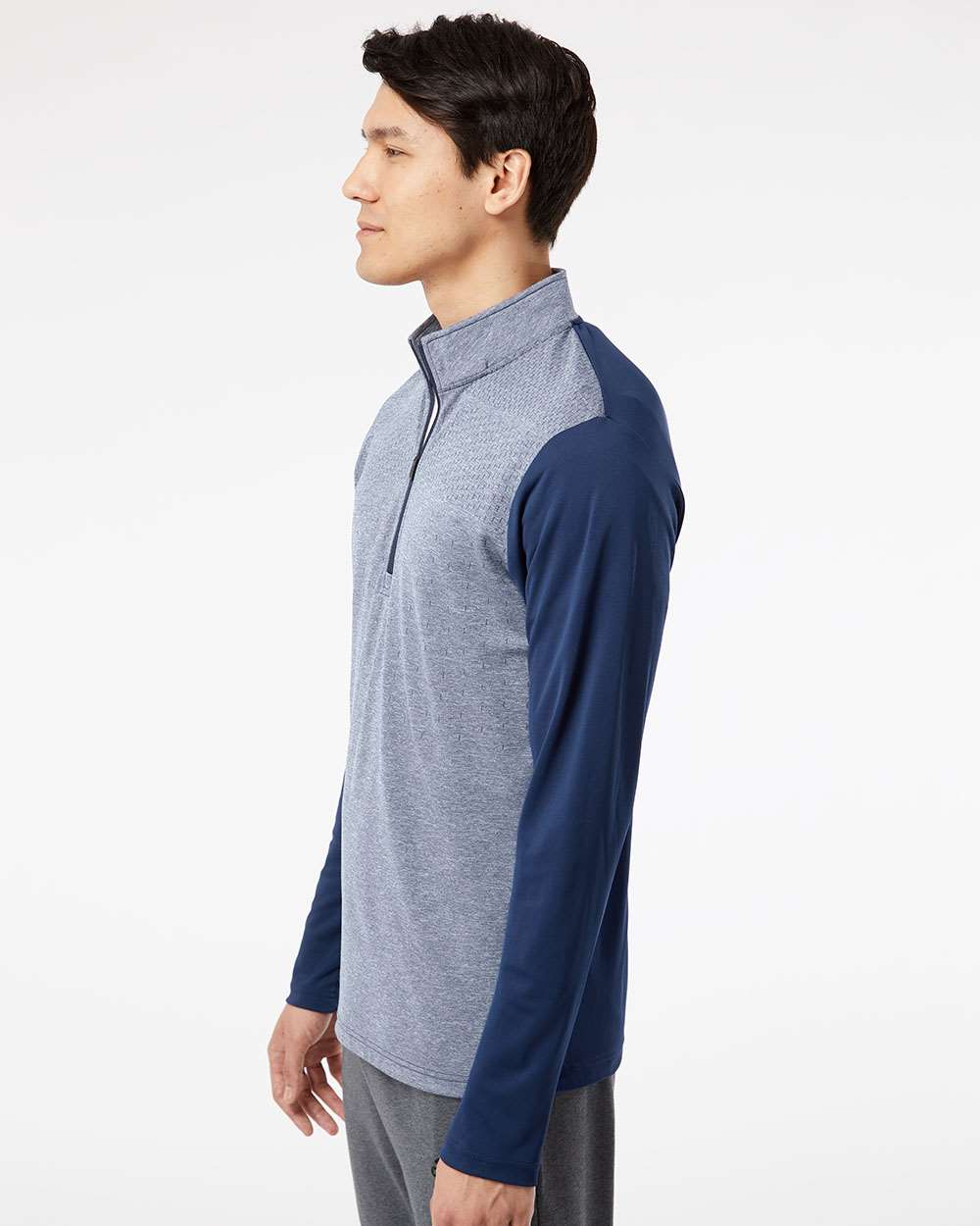 Adidas Men's Ultimate365 Heather Block Print Quarter-Zip Pullover