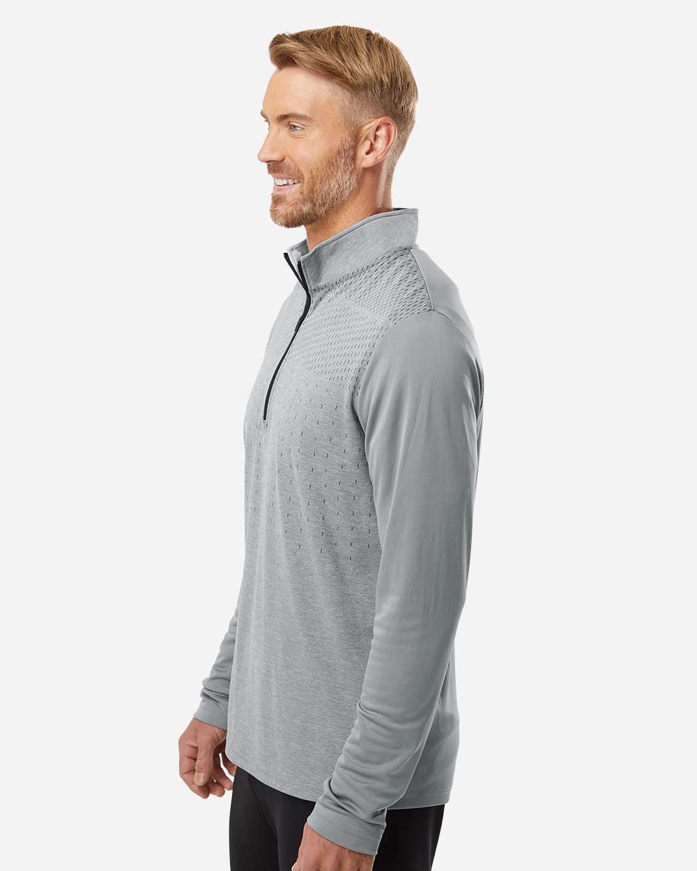 Adidas Men's Ultimate365 Heather Block Print Quarter-Zip Pullover