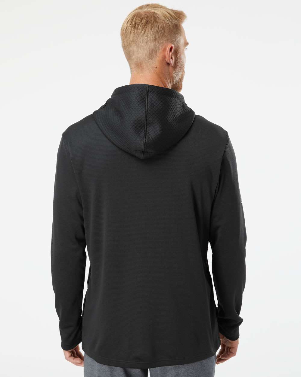 Adidas Men's Textured Mixed Media Midweight Hooded Sweatshirt
