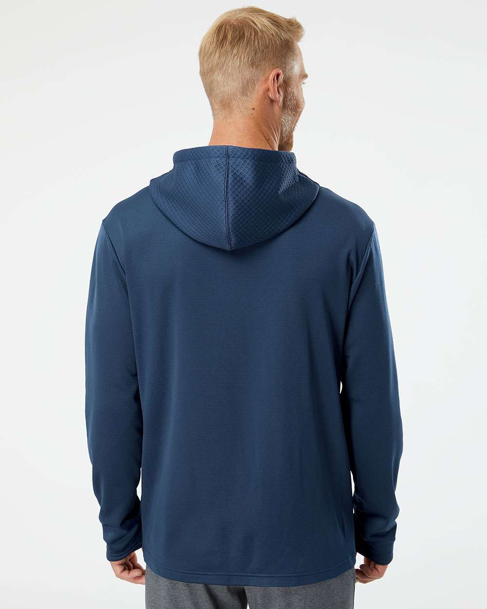 Adidas Men's Textured Mixed Media Midweight Hooded Sweatshirt