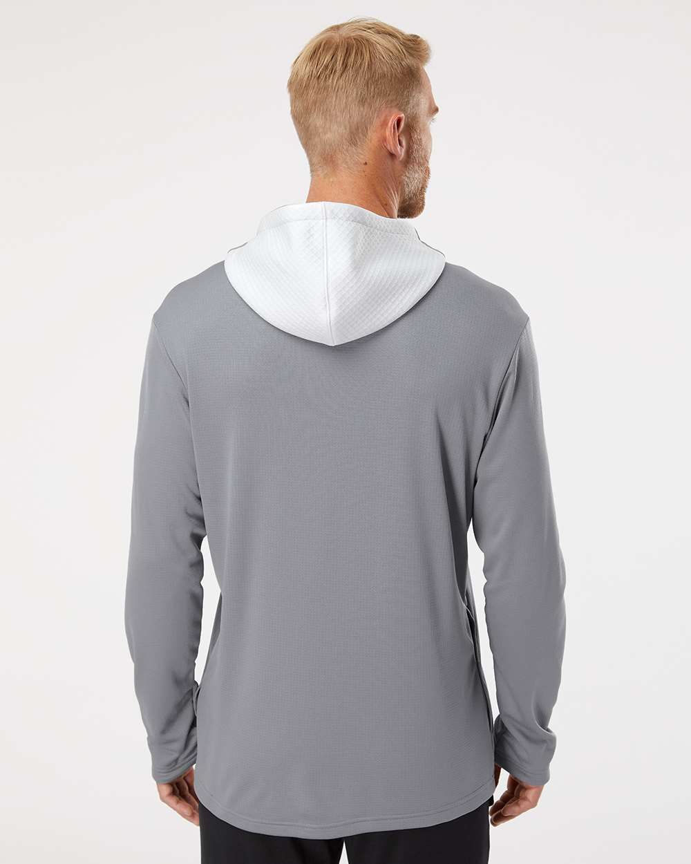 Adidas Men's Textured Mixed Media Midweight Hooded Sweatshirt