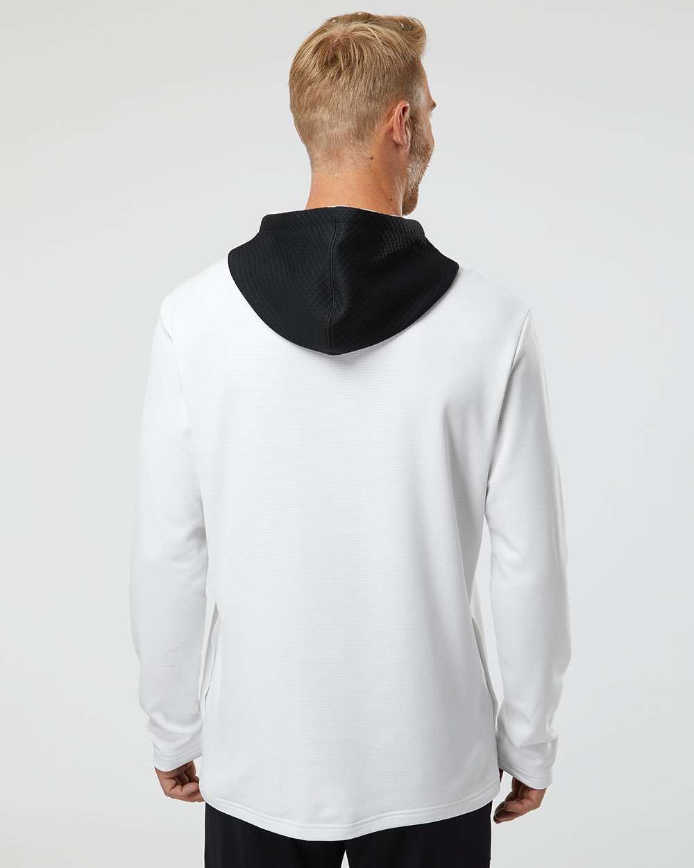 Adidas Men's Textured Mixed Media Midweight Hooded Sweatshirt