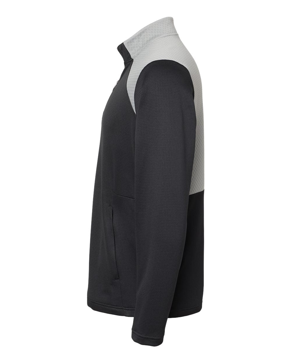 Adidas Men's Textured Mixed Media Quarter-Zip Pullover