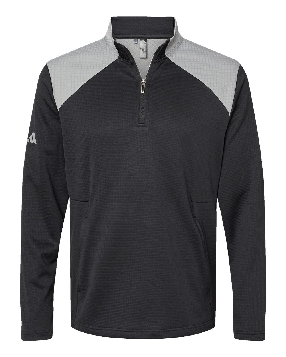 Adidas Men's Textured Mixed Media Quarter-Zip Pullover