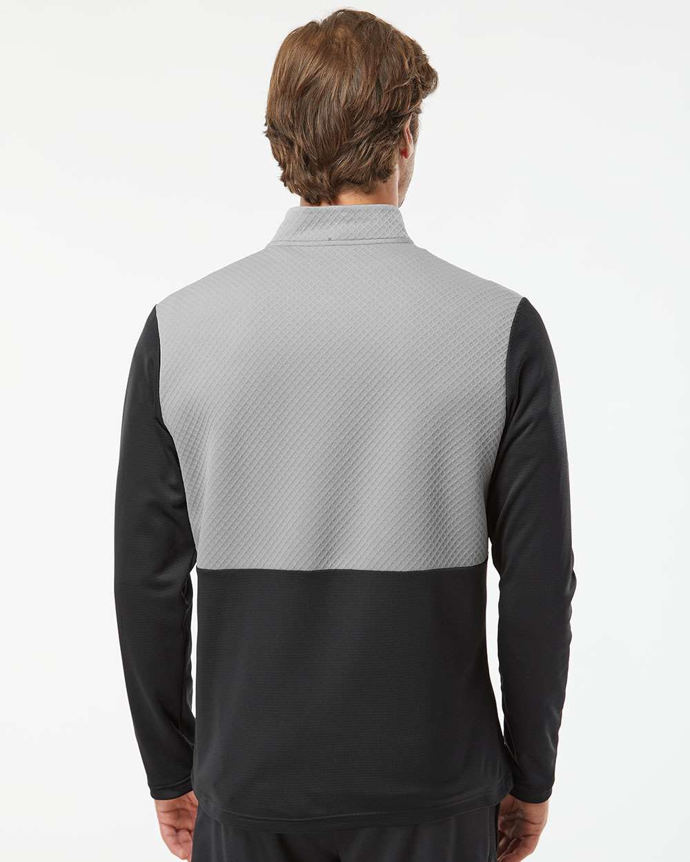 Adidas Men's Textured Mixed Media Quarter-Zip Pullover