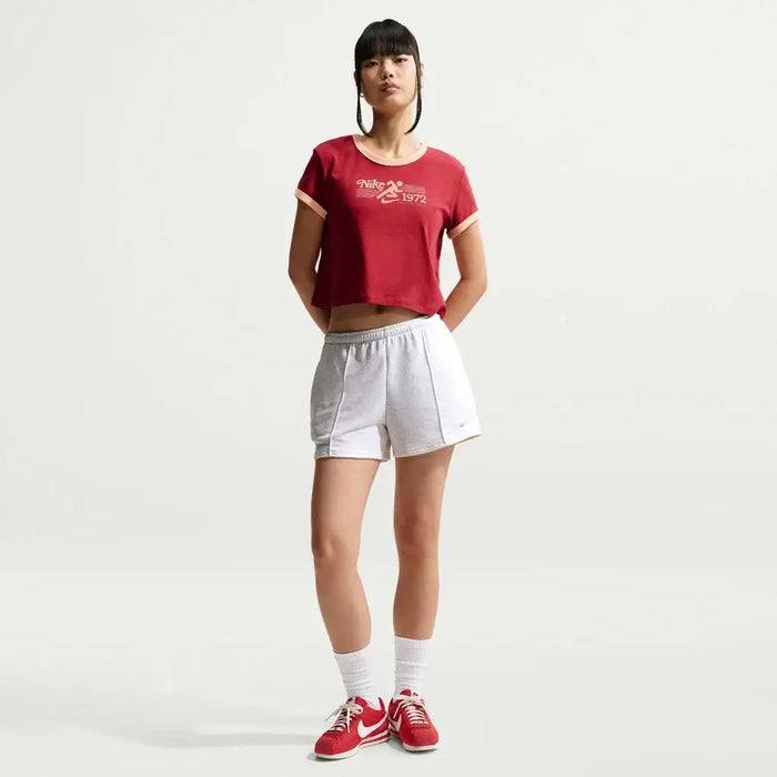Nike Sportswear Women's Ringer T-Shirt Red color