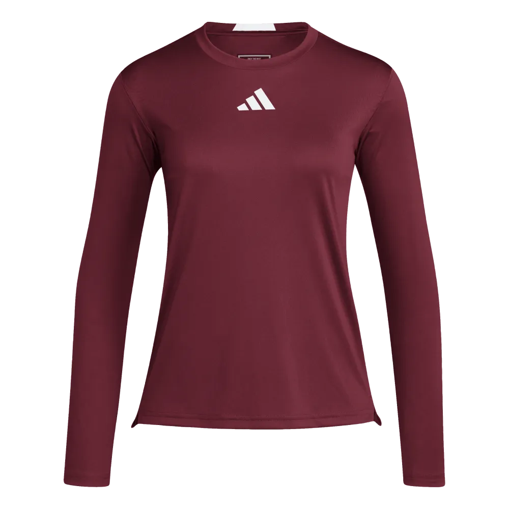 Adidas Women's D4T Graphic Long Sleeve T-Shirt Maroon