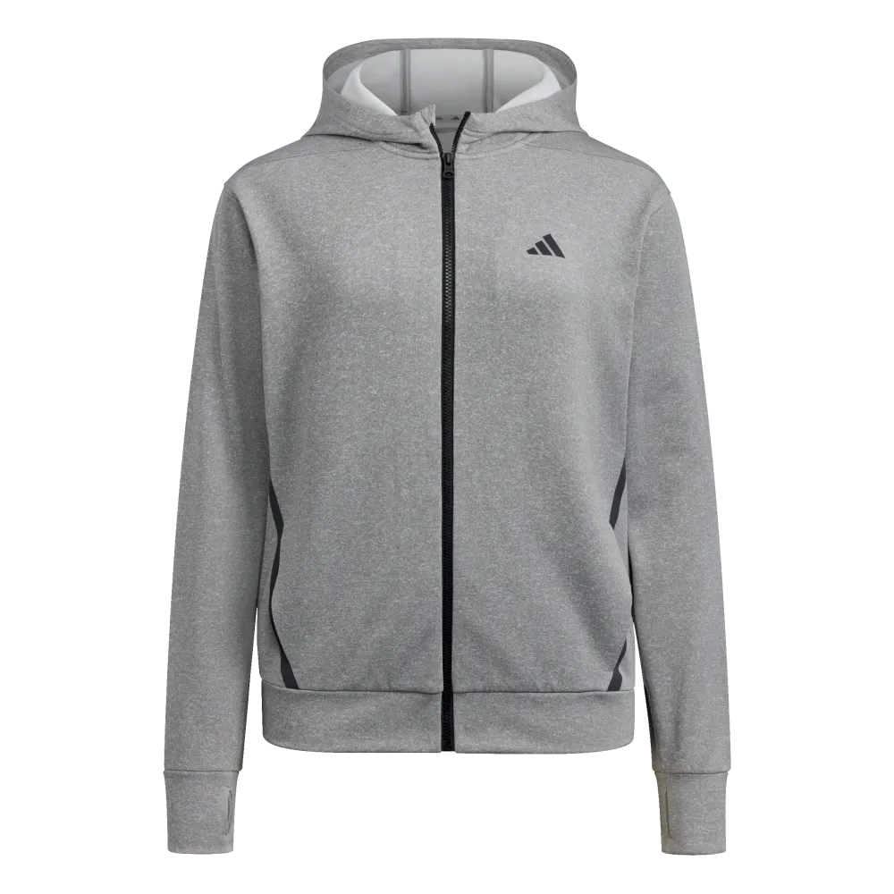 Adidas Women's Game & Go Full Zip Training Hoody Grey Color.