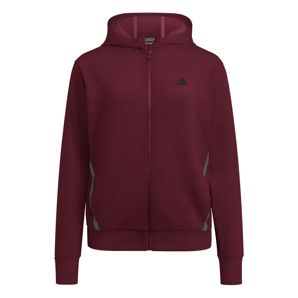 Adidas Women's Game & Go Full Zip Training Hoody Maroon Color