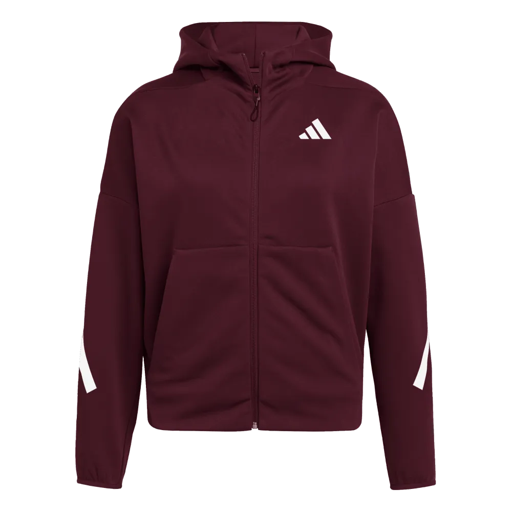 Adidas Women's Z.N.E. Full Zip color maroon