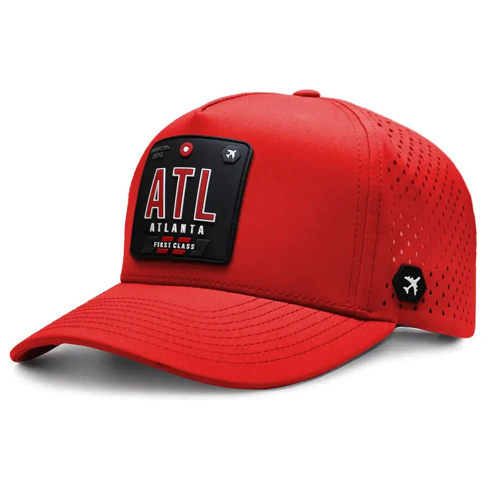 Atlanta Performance Cap Red color 3Quarter front view