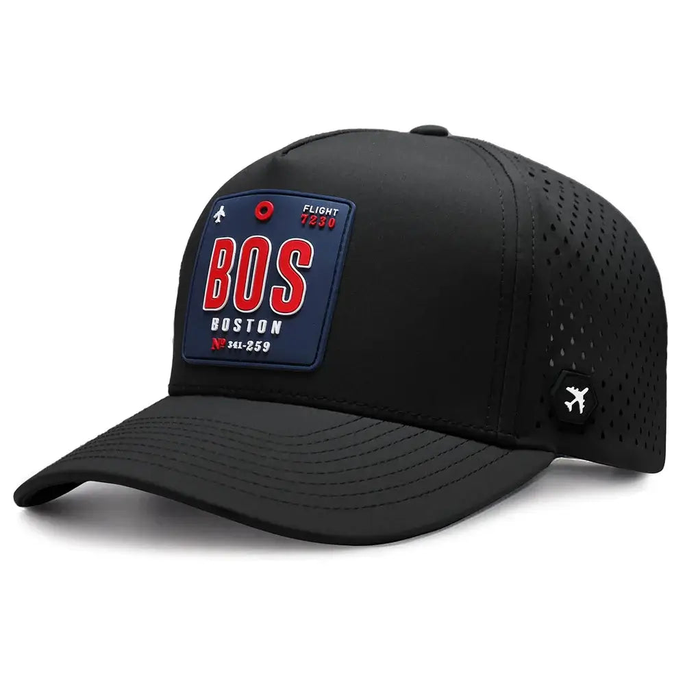 Boston Performance Cap Black color 3Quarter front view