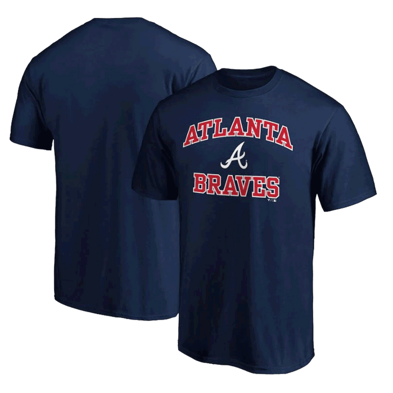 Camiseta Corazón y Alma de los Bravos de Atlanta - Azul Marino 