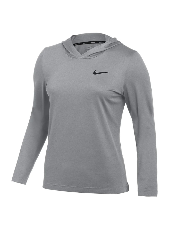 Nike Women's Wolf Grey / Heather Pro Training Long-Sleeve Top Gray
