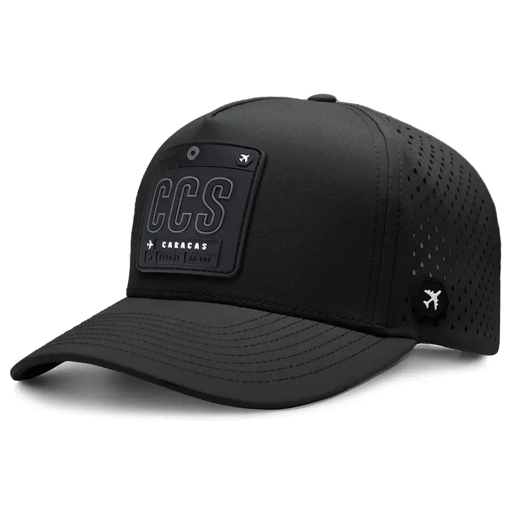 Caracas Performance Cap Black color 3Quarter front view