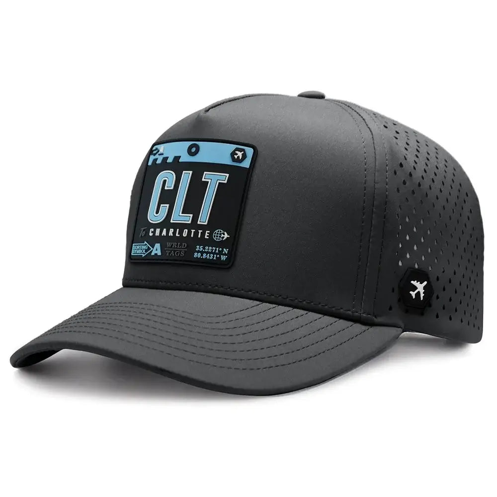 Charlotte Performance Cap Charcoal color 3Quarter front view