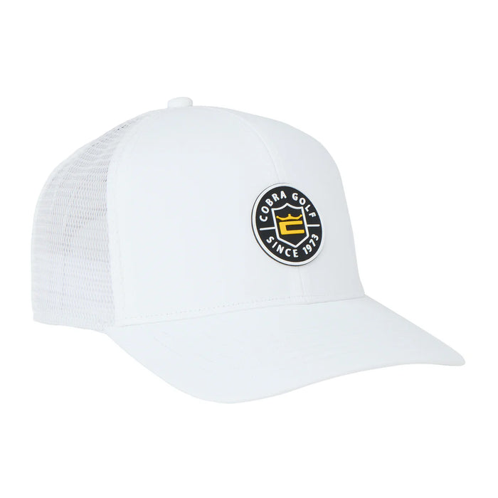 Cobra Golf Men's Shield Trucker Golf Cap white color.