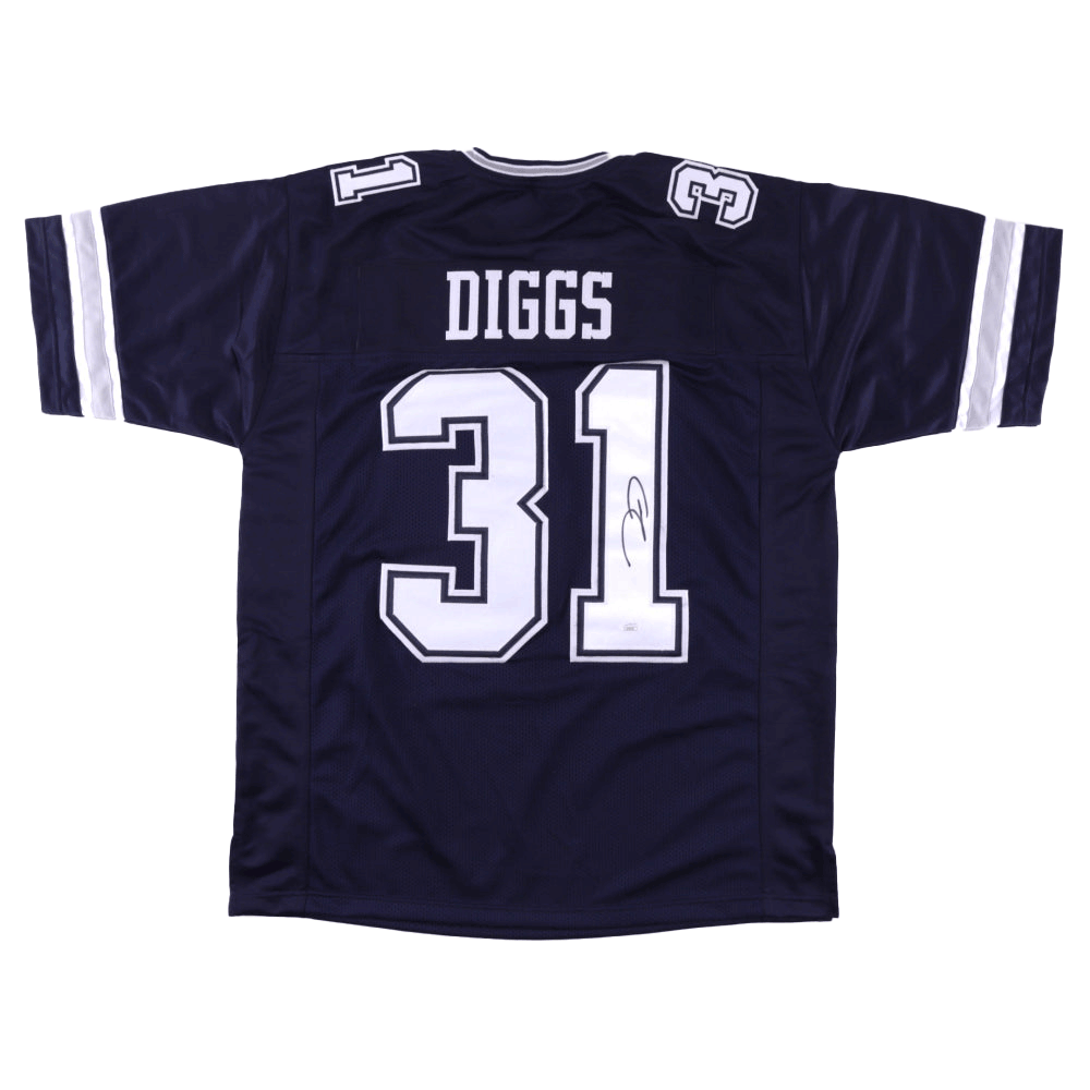 Trevon Diggs Dallas Cowboys Autographed Navy Blue Rookie Football Jersey