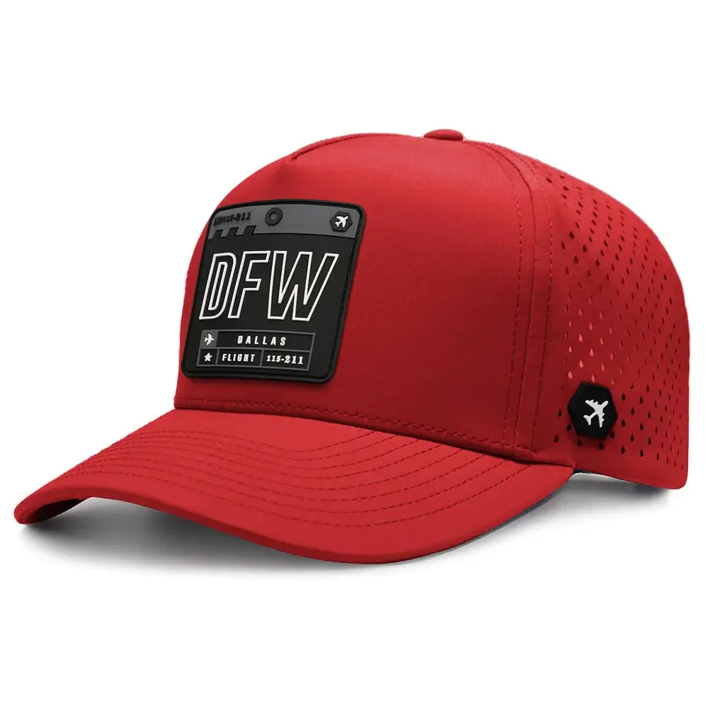Dallas Performance Cap Red color 3Quarter front view