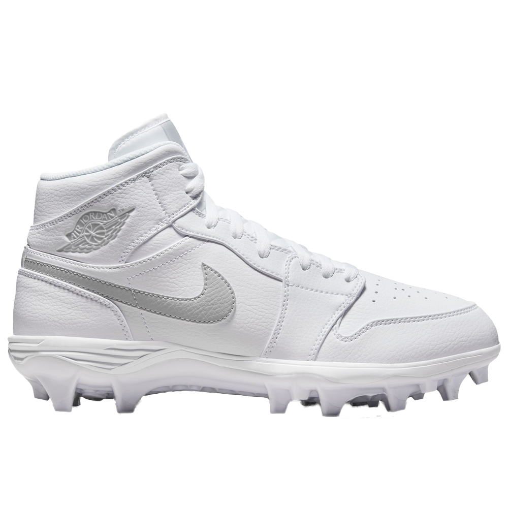 Jordan 1 Mid TD Cleat White Grey Fog