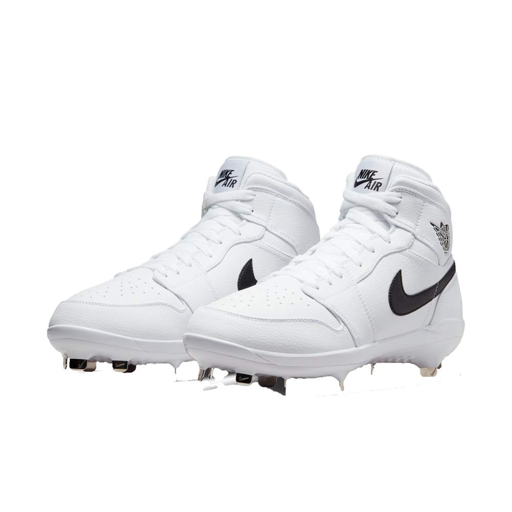 Jordan Men s 1 Retro Metal Baseball Cleats White Black