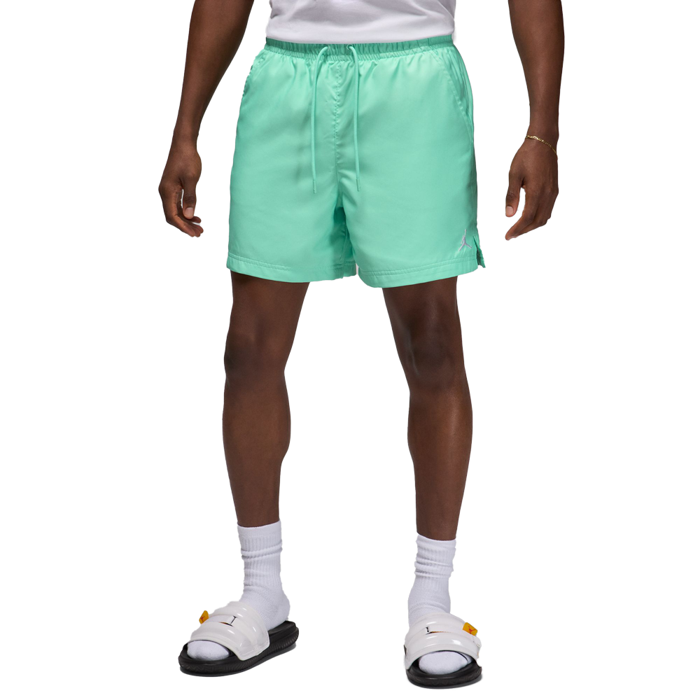 Jordan Men s Essentials 5 Poolside Shorts Small Emerald Rise White