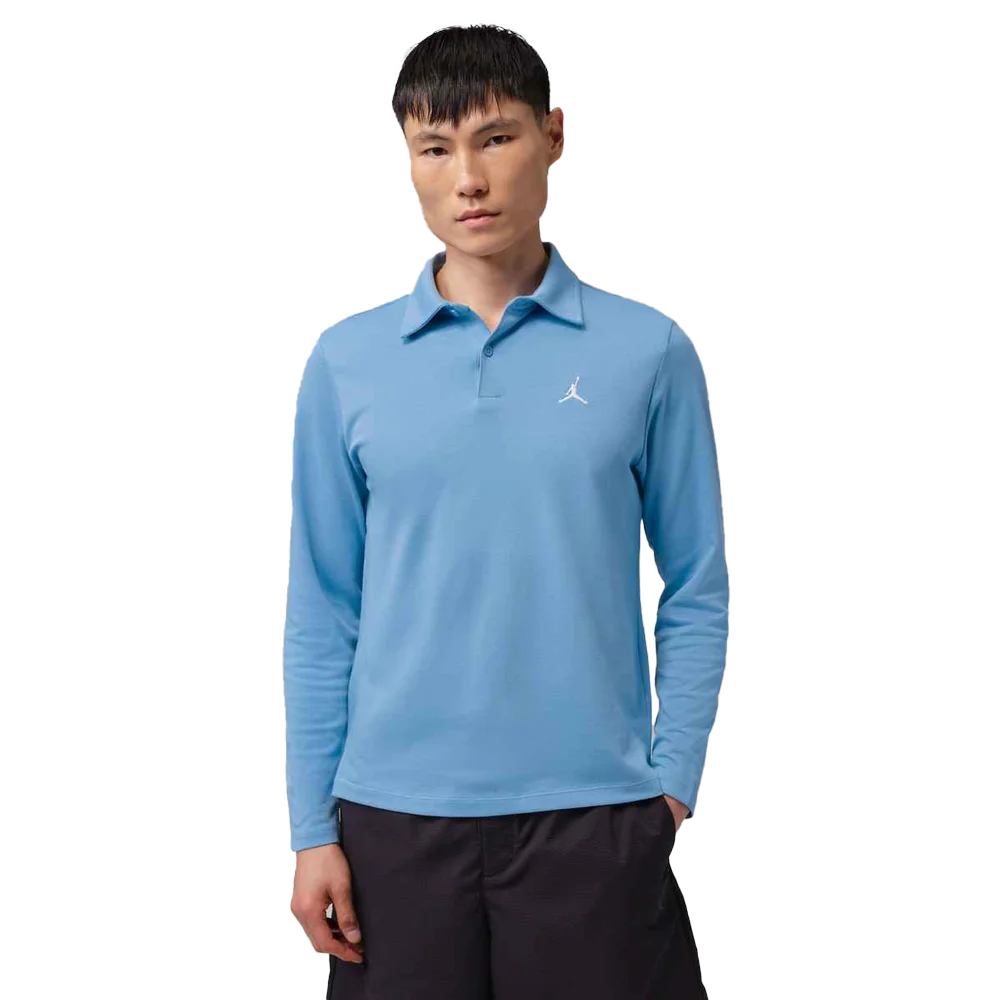 Jordan Men's Sport Dri-FIT Long-Sleeve Golf Polo Blue color