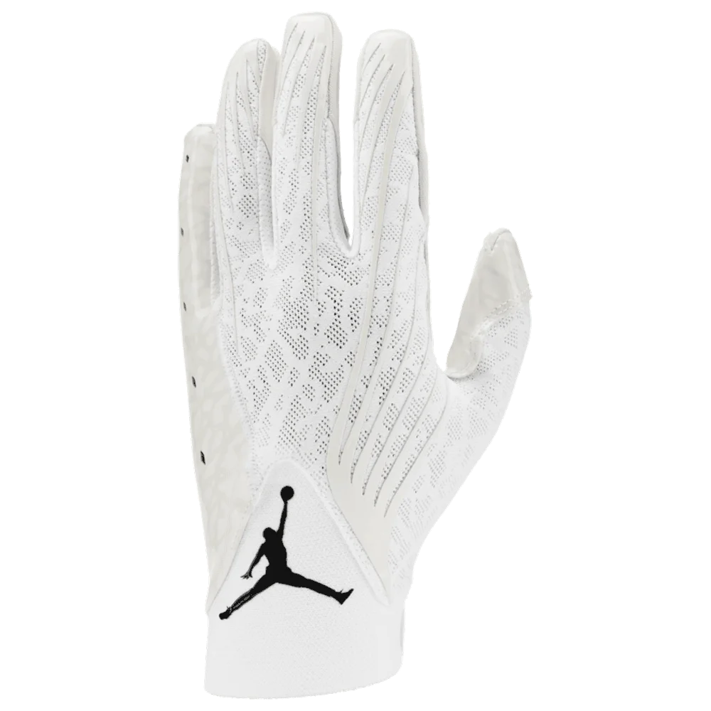 Jordan Men Fly Football Gloves XXL / White/White/Black