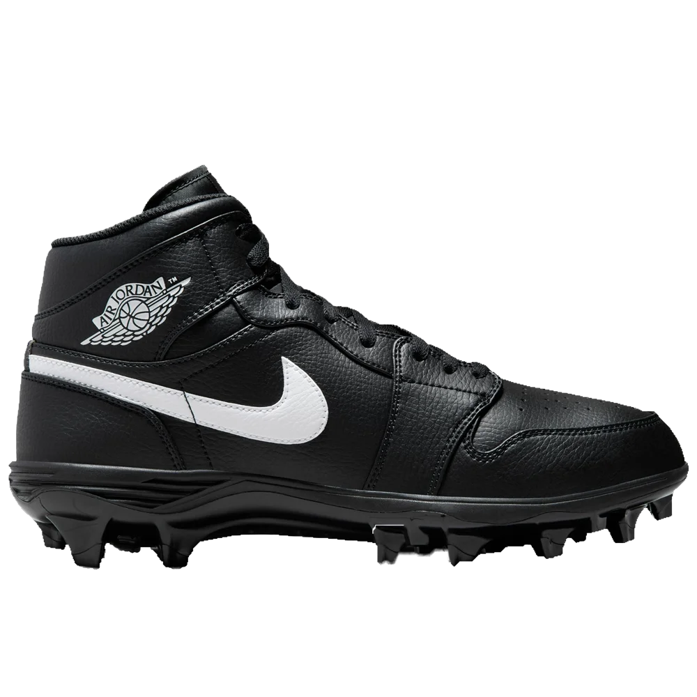 Jordan Men's 1 Mid TD Football Cleat Black Color