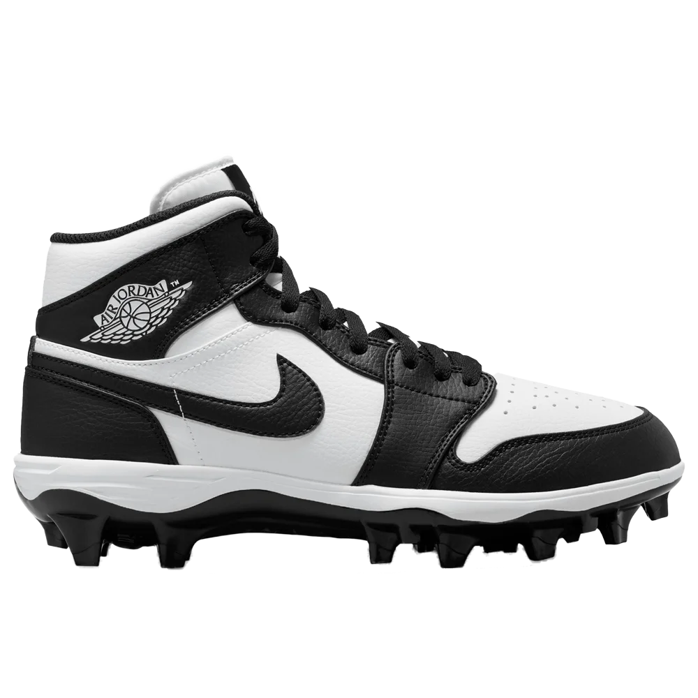 Jordan Men's 1 Mid TD Football Cleat Black Color.