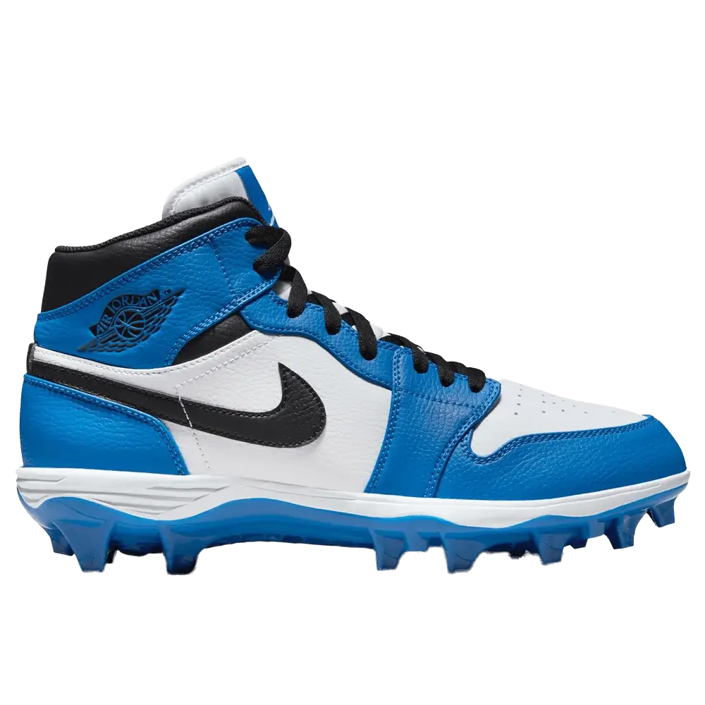 Jordan Men's 1 Mid TD Football Cleat Blue Color