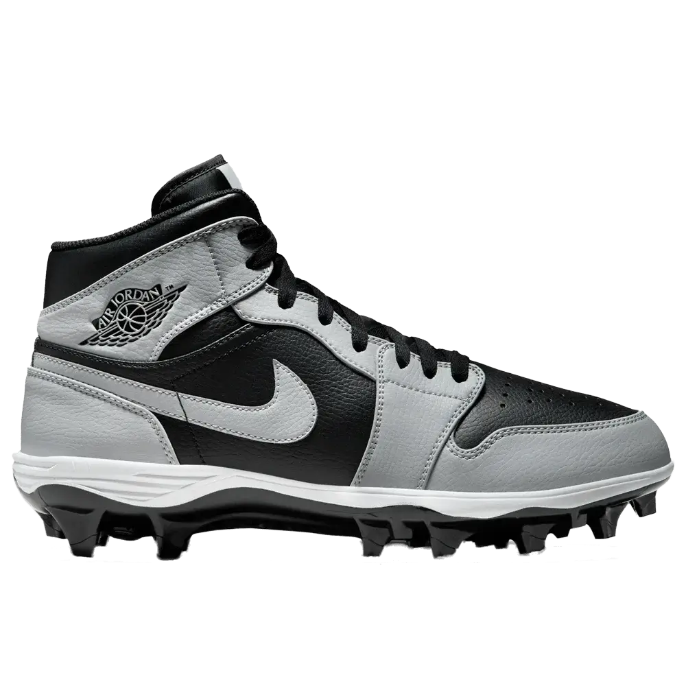 Jordan Men's 1 Mid TD Football Cleat Gray Color