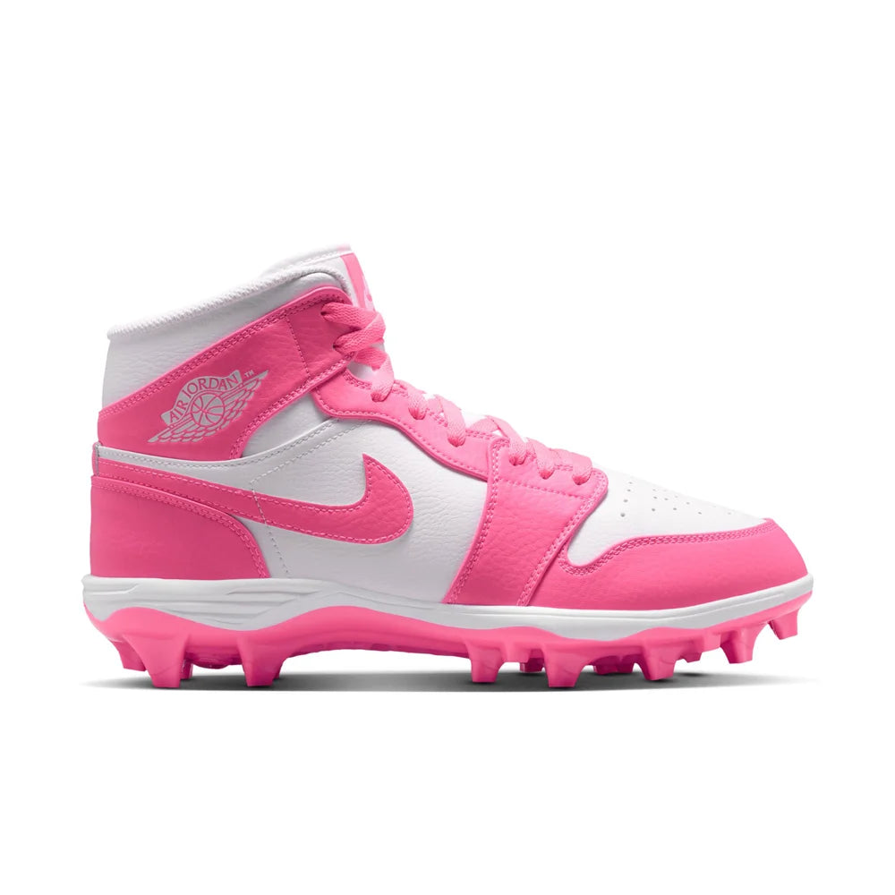 Jordan Men's 1 Mid TD Football Cleat Pink Color