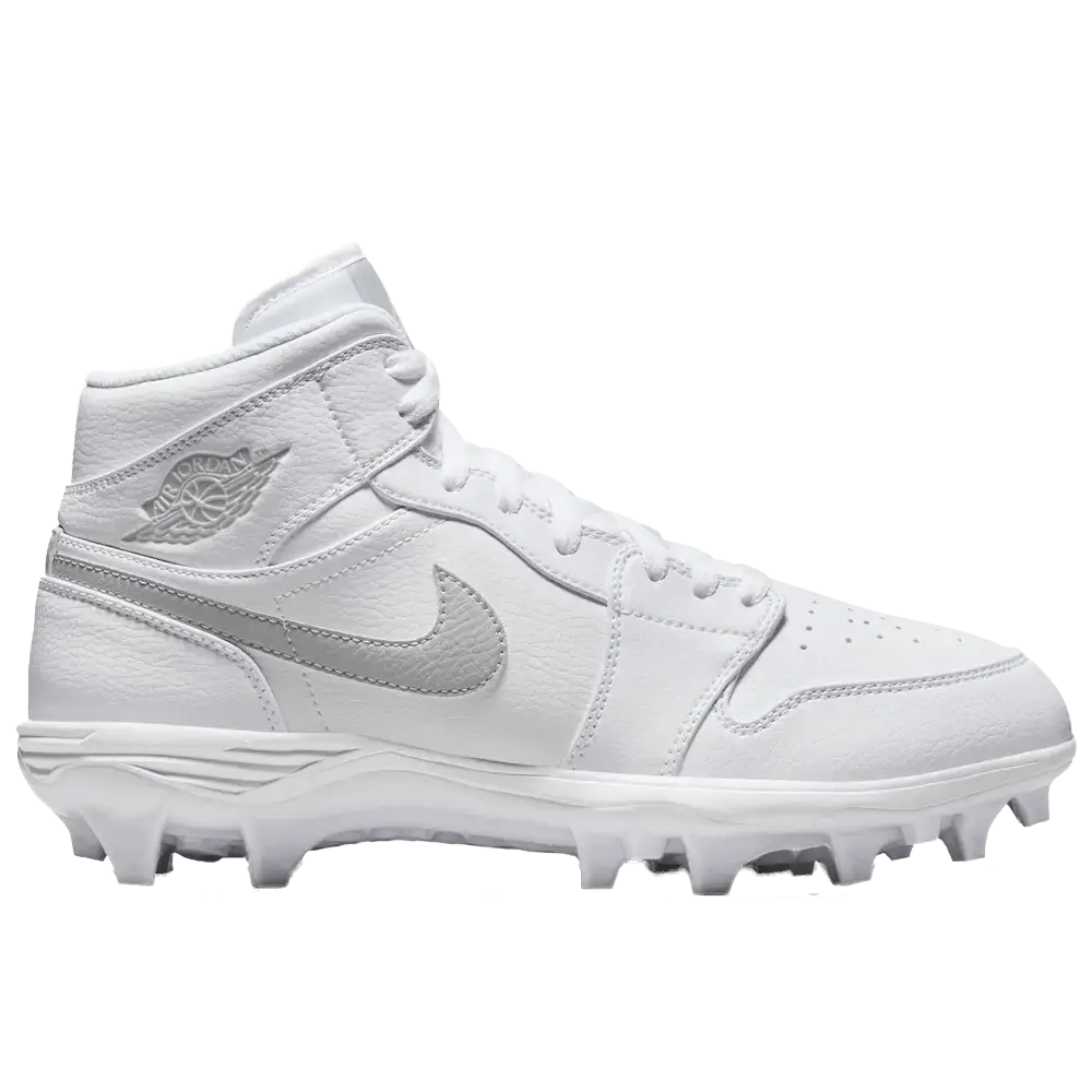 Jordan Men's 1 Mid TD Football Cleat White Color