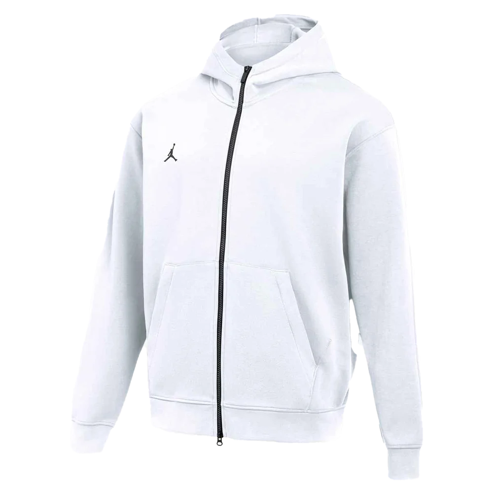 Jordan Men's Dri-fit Sport Hoop Fleece Full ZIP Hoodie White Color