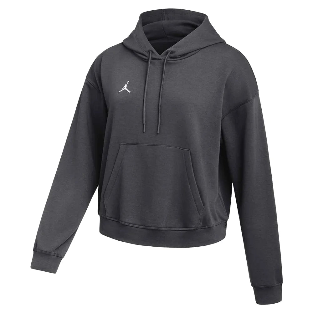 Jordan Women's Dri-fit Sport Crossover Fleece Hoodie Grey Color