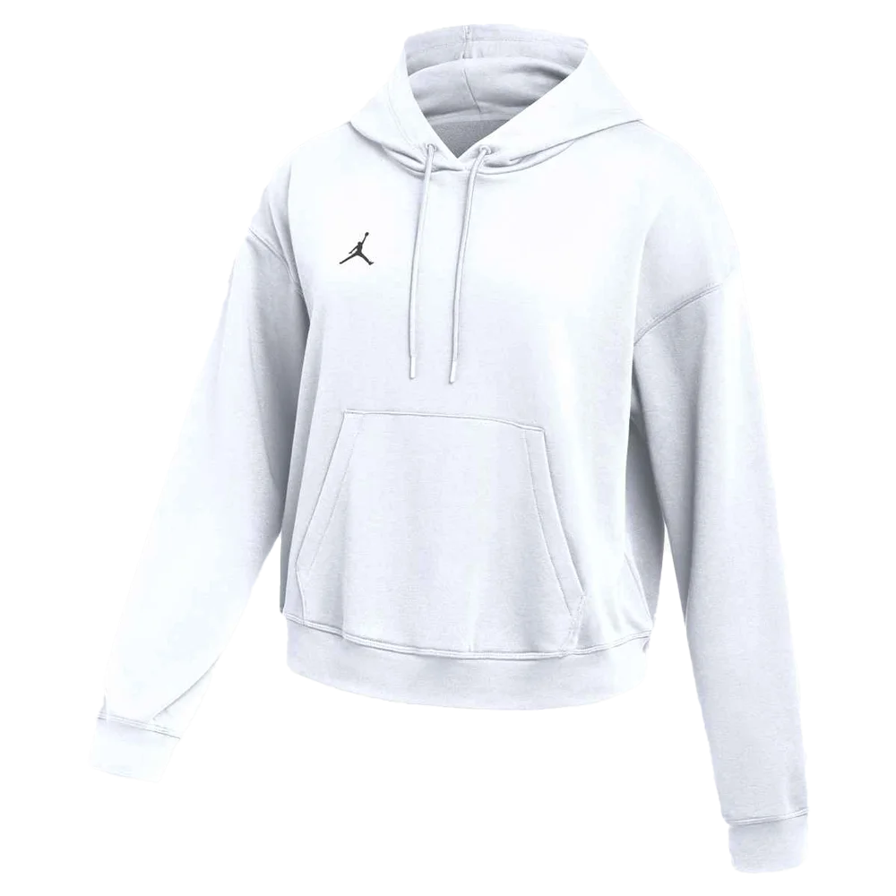 Jordan Women's Dri-fit Sport Crossover Fleece Hoodie White Color
